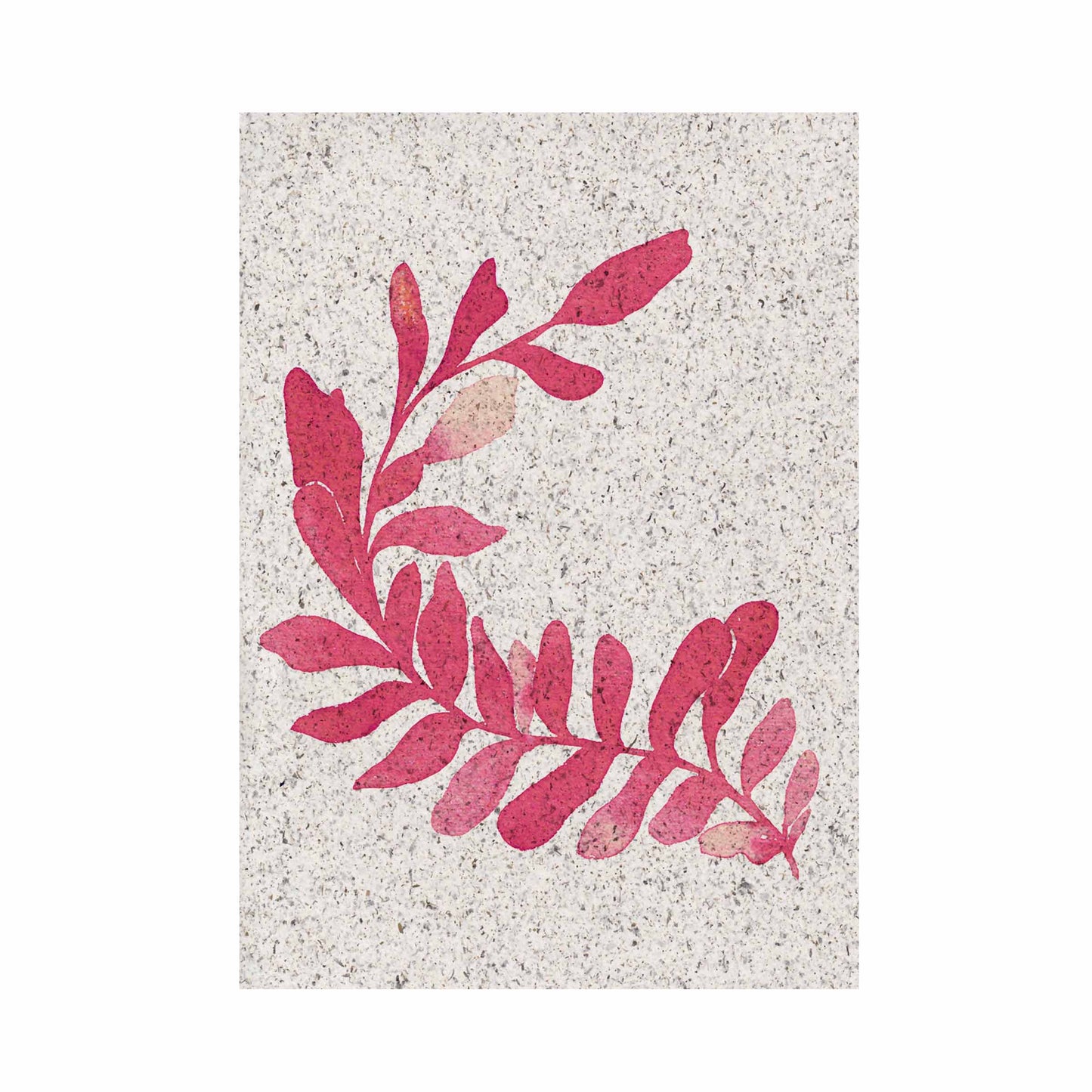 Portrait painting of kelp, coral coloured. From Kelpi Studio in Cornwall.