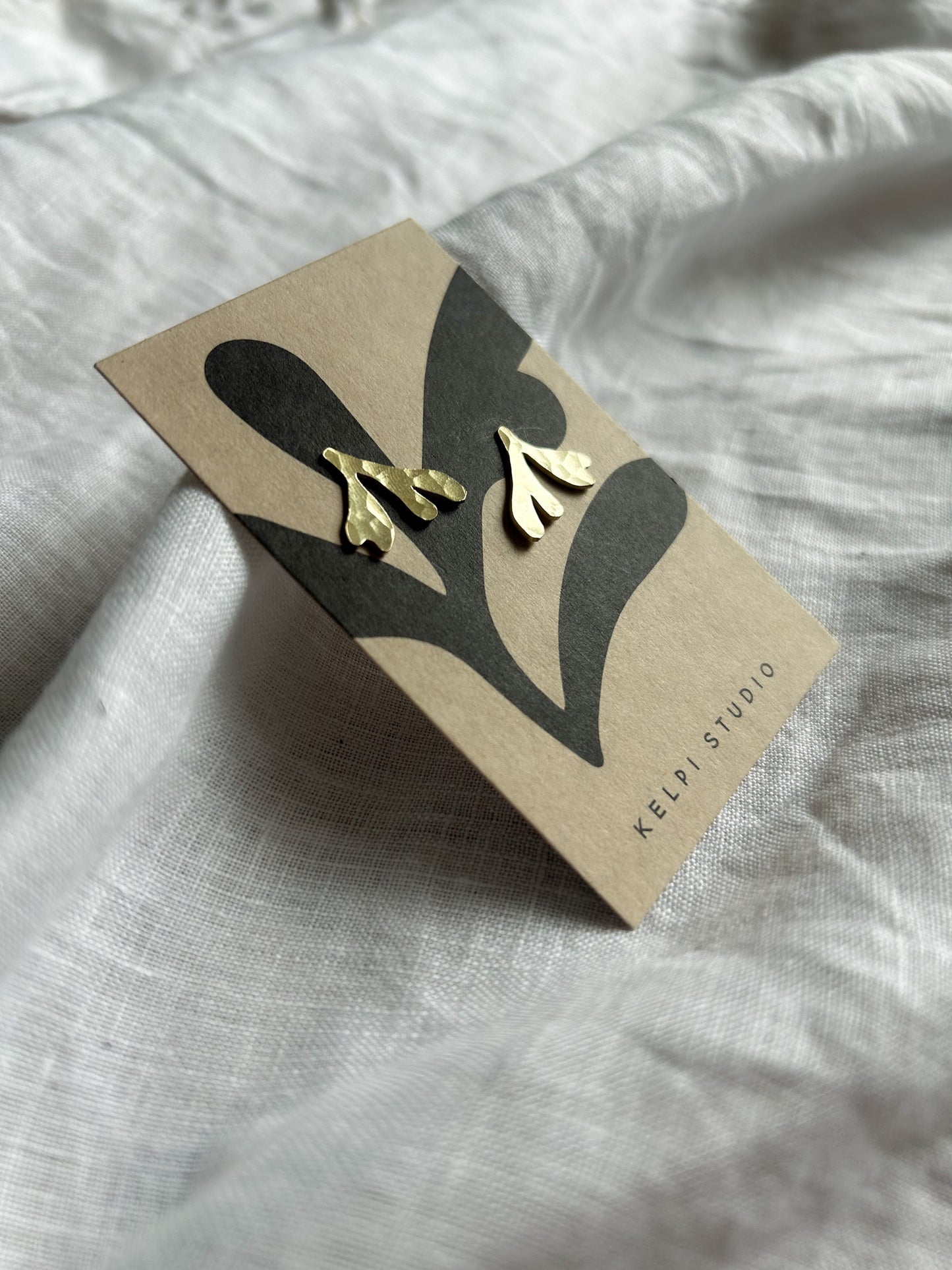 Brass Seaweed Studs