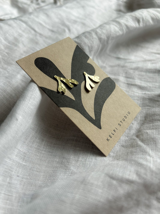 Brass Seaweed Studs