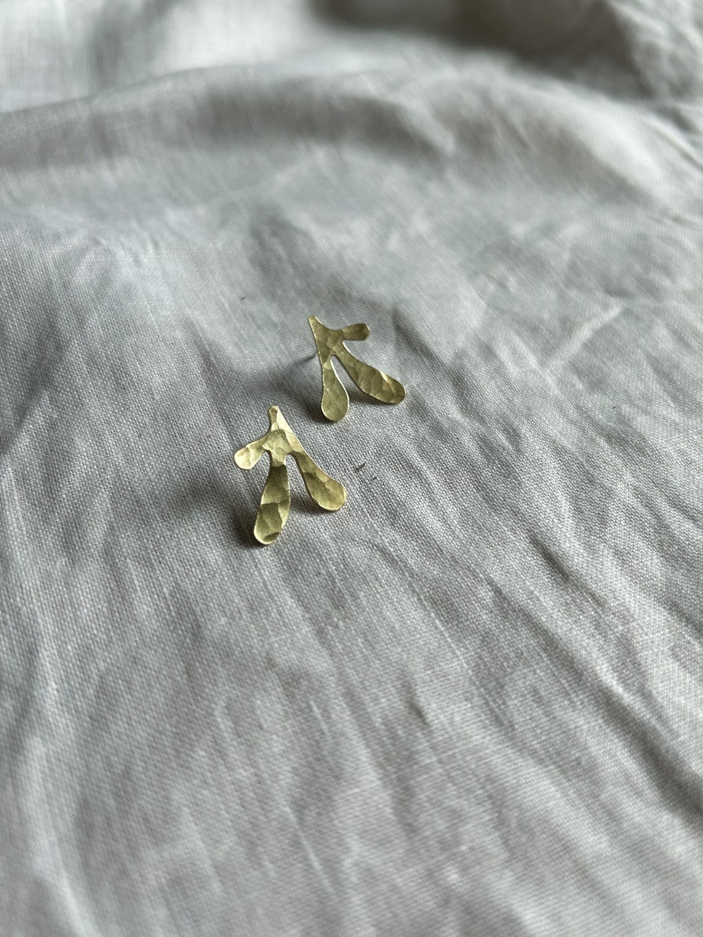 seaweed shape studs on cream background