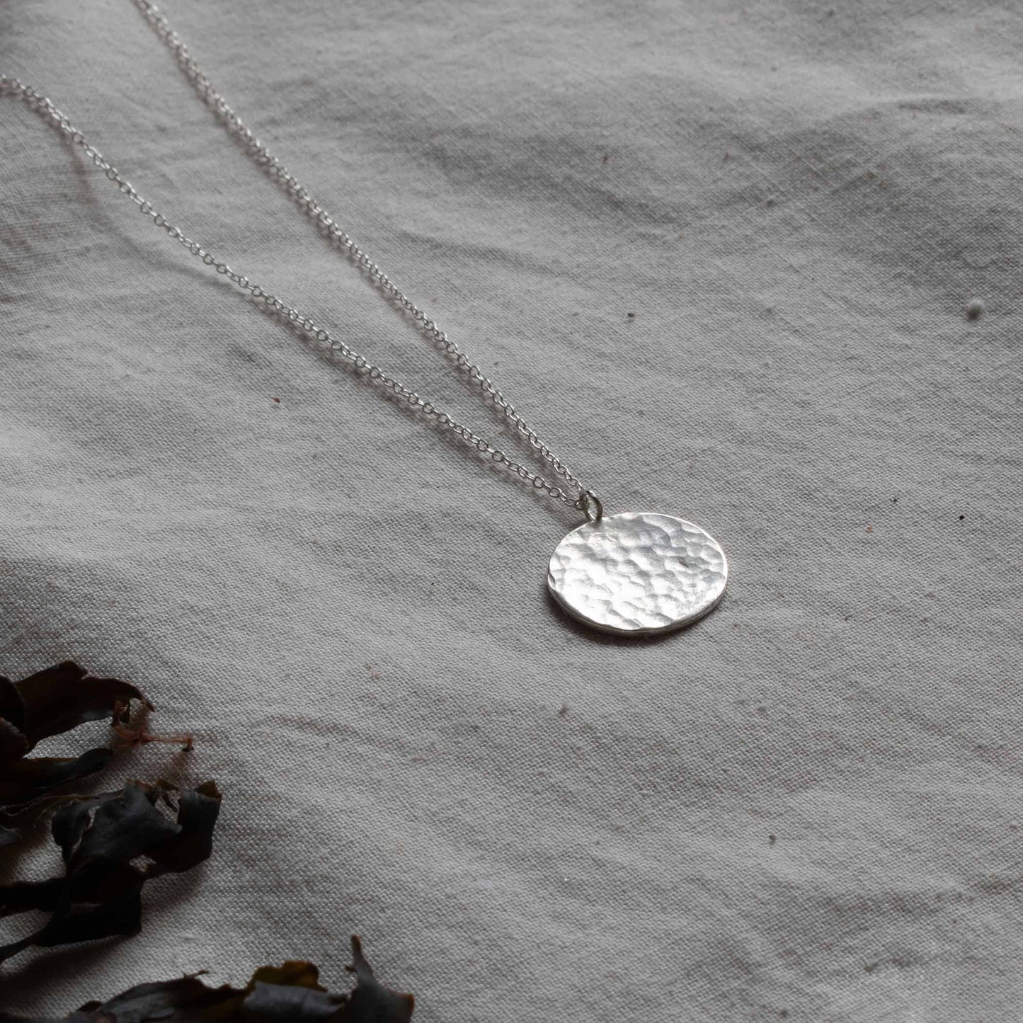 Silver necklace pendant and chain
