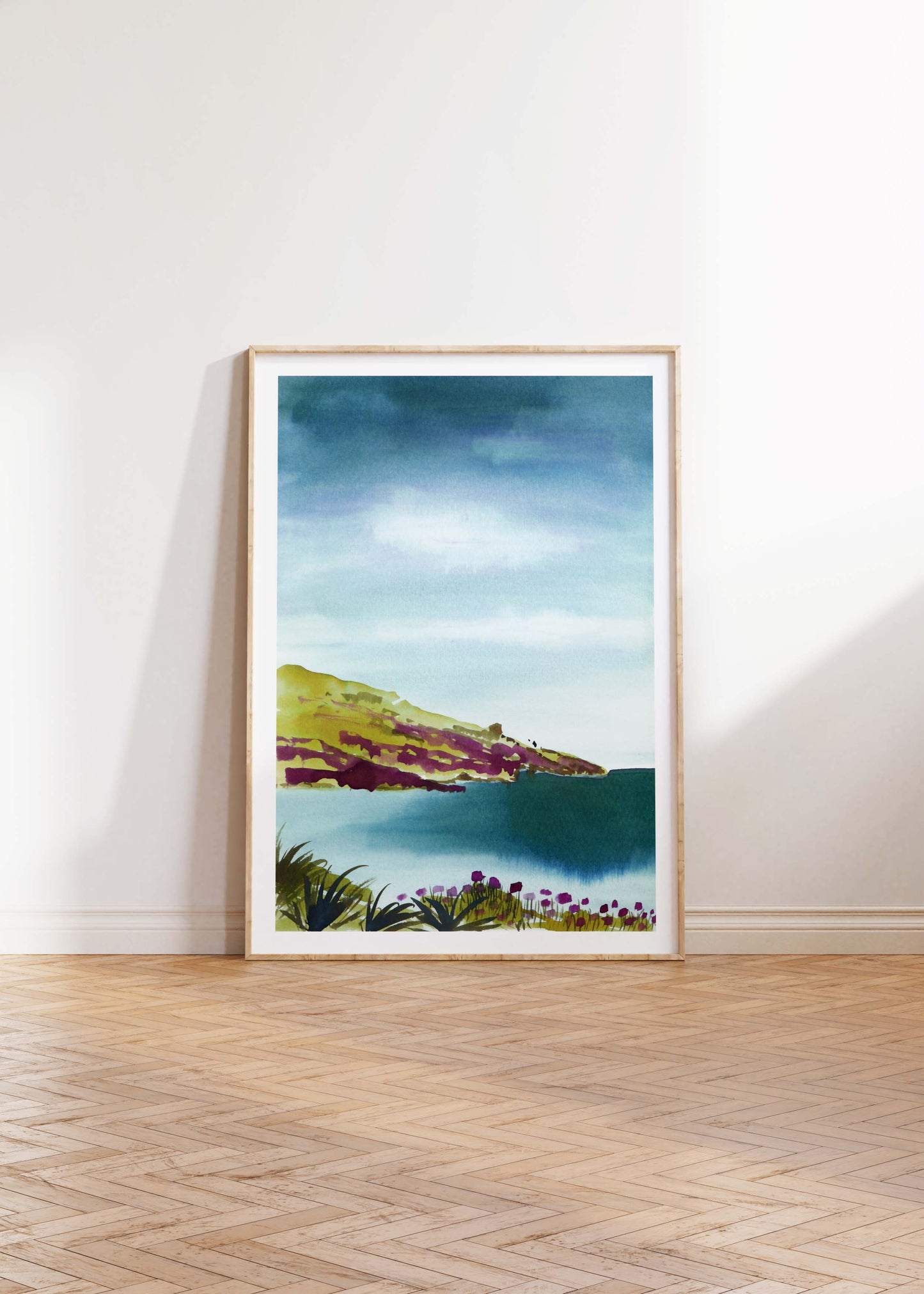 Portrait print of Rosemullion Head, Cornwal