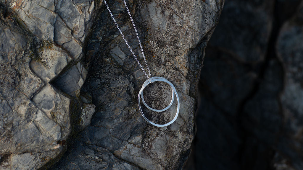 Stacked Pebbles Pendant Recycled Silver
