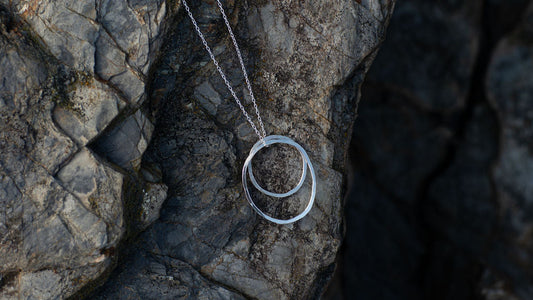 Stacked Pebbles Pendant Recycled Silver