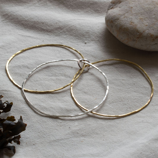 By the Sea Stacking Bangle Brass and Recycled Silver Combo
